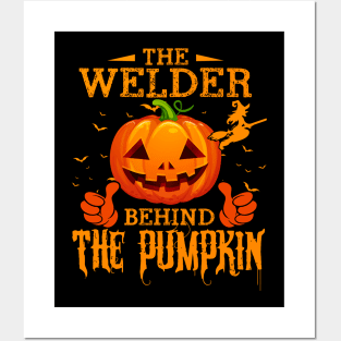 Mens The CHEF Behind The Pumpkin T shirt Funny Halloween T Shirt_WELDER Posters and Art